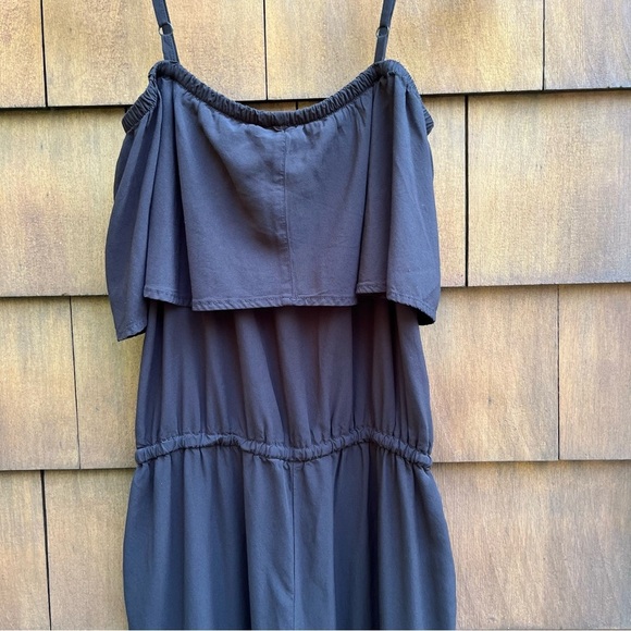 Old Navy Ruffled Off The Shoulder Black Ankle Length Jumpsuit Size Small - Picture 14 of 16